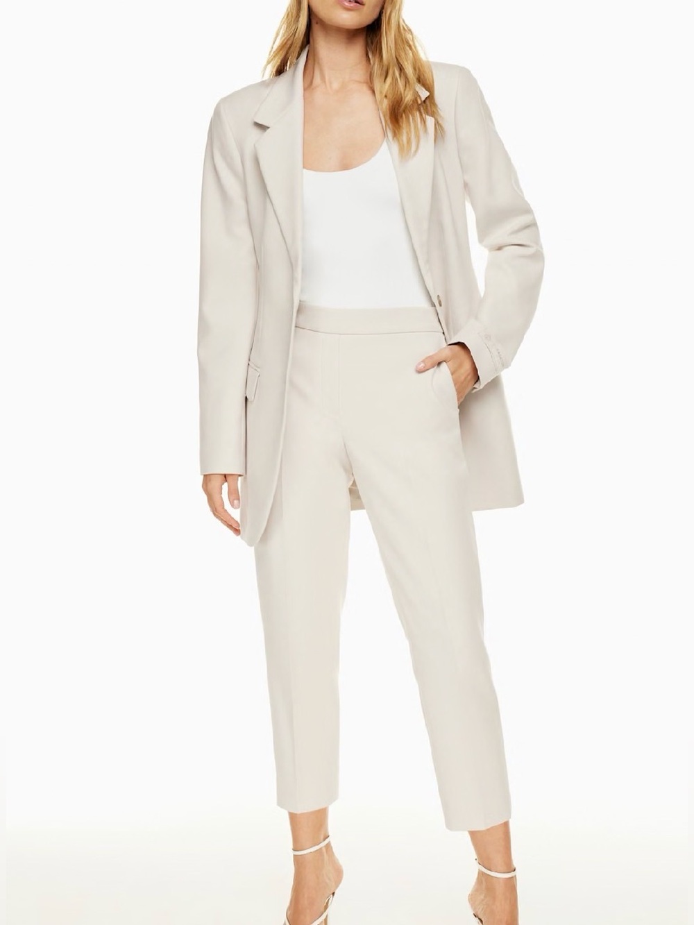 Babaton Conan Soft Cream Elastic-Waist  Pants Size 8